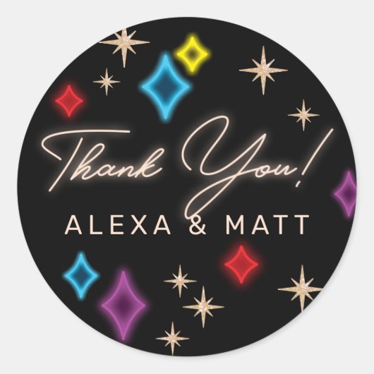 ヴィンテージネオンスターズ結婚ラスベガス ラウンドシール (正面)