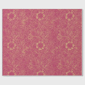 ヴィンテージネオンピンク淡黄色の花柄 ラッピングペーパー (フラット)