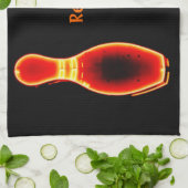 ヴィンテージネオンボーリング・ピン キッチンタオル (折り畳み)