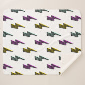 ヴィンテージネオン稲妻ボルトパターン シェルパブランケット (正面(横))