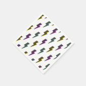 ヴィンテージネオン稲妻ボルトパターン スタンダードカクテルナプキン (角)