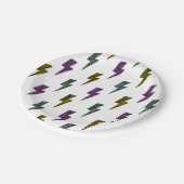 ヴィンテージネオン稲妻ボルトパターン ペーパープレート (アングル)