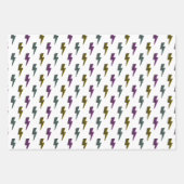 ヴィンテージネオン稲妻ボルトパターン ラッピングペーパーシート (正面)