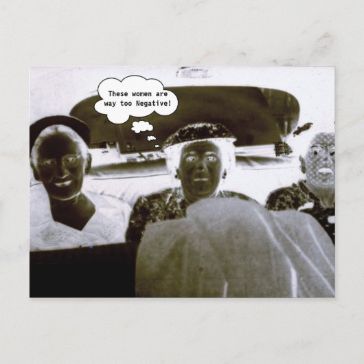 ヴィンテージネガティブウィメンズカスタマイズ文字 ポストカード (正面)