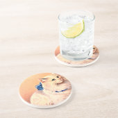 ヴィンテージネコとブルーボウ コースター (側面)