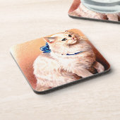 ヴィンテージネコとブルーボウ コースター (左側)