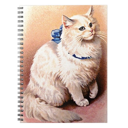 ヴィンテージネコとブルーボウ ノートブック (正面)
