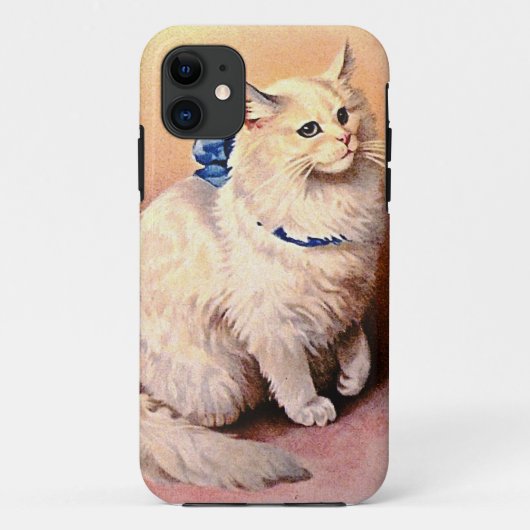 ヴィンテージネコとブルーボウ Case-Mate iPhoneケース (裏面)