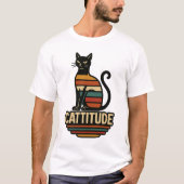 ヴィンテージネコの白痴 Tシャツ (正面)