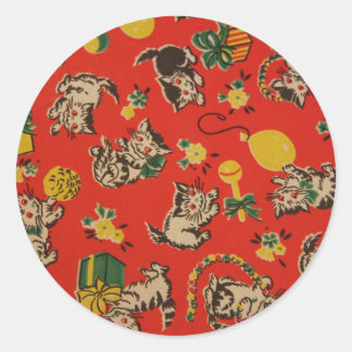 ヴィンテージネコ遊日 ラウンドシール