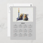 ヴィンテージネコ2015カレンダハガキ ポストカード (正面/裏面)