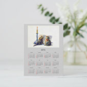 ヴィンテージネコ2016カレンダハガキ ポストカード (スタンド正面)