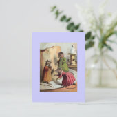 ヴィンテージネズミのカスタマイズ可能なアートポストカード ポストカード (スタンド正面)