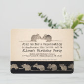 ヴィンテージネズミのカスタマイズ可能パーティの招待状 招待状 (スタンド正面)