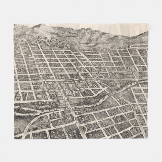 ヴィンテージネバダの写真地図(1907) フリースブランケット (正面(横))