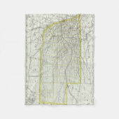 ヴィンテージネブラスカの地図(1889年) フリースブランケット (正面)