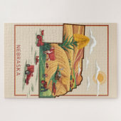 ヴィンテージネブラスカハートランドファームシーン ジグソーパズル (横)