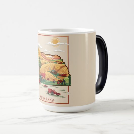 ヴィンテージネブラスカハートランドファームシーン モーフィングマグカップ (正面右)