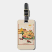 ヴィンテージネブラスカハートランドファームシーン ラゲッジタグ (正面縦)