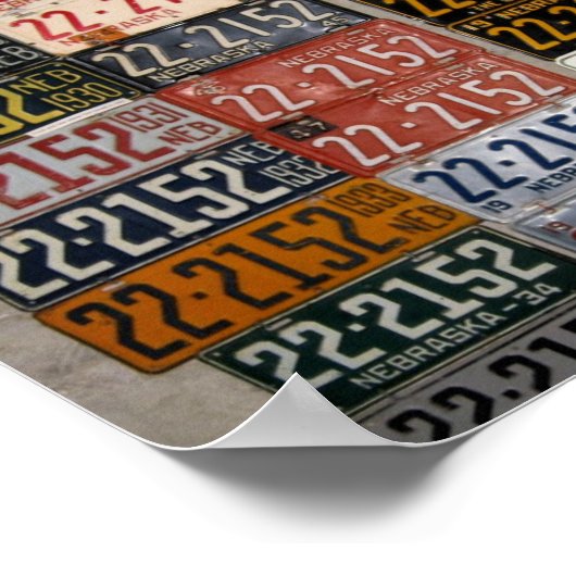 ヴィンテージネブラスカ州のライセンスプレート ポスター (角)