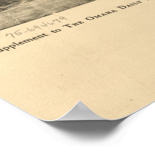 ヴィンテージネブラスカ州の絵画地図(1906年) ポスター (角)