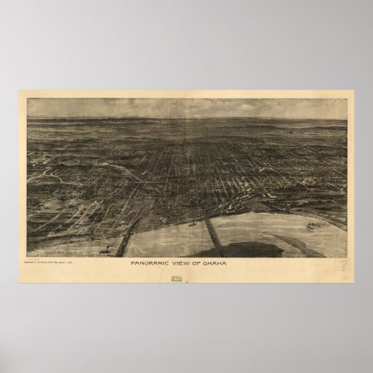 ヴィンテージネブラスカ州の絵画地図（1906年） ポスター (正面)