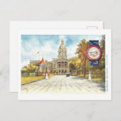 ヴィンテージネブラスカ州議会議事堂と印鑑はがき ポストカード (正面/裏面)