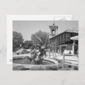 ヴィンテージネプチューンファウンテン白黒カンザスシティ ポストカード (正面/裏面)