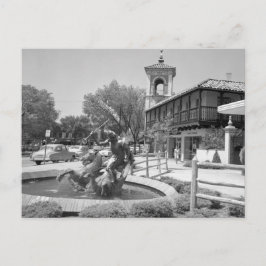 ヴィンテージネプチューンファウンテン白黒カンザスシティ ポストカード