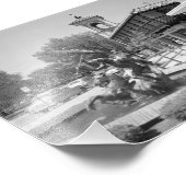 ヴィンテージネプチューンファウンテン、カンザスシティー フォトプリント            (角)