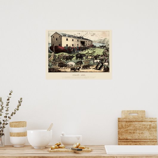 ヴィンテージノアズアークバイキュリエ&イヴ ポスター (キッチン)