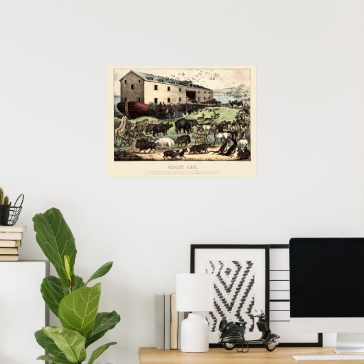 ヴィンテージノアズアークバイキュリエ&イヴ ポスター (ホームオフィス)