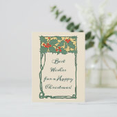 ヴィンテージノスタルジッククリスマスホリーベリーホリデー ポストカード (スタンド正面)