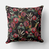 ヴィンテージノスタルジックブラックパッシフローラガーデンスローP クッション (裏面)