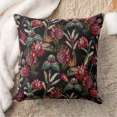 ヴィンテージノスタルジックブラックパッシフローラガーデンスローP クッション (ブランケット)