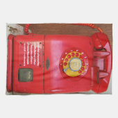 ヴィンテージノスタルジック旧クラシックレトロ電話 キッチンタオル (横)