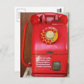 ヴィンテージノスタルジック旧クラシックレトロ電話 ポストカード (正面/裏面)