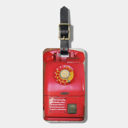 ヴィンテージノスタルジック旧クラシックレトロ電話 ラゲッジタグ (正面縦)