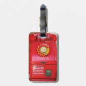 ヴィンテージノスタルジック旧クラシックレトロ電話 ラゲッジタグ (裏面縦)