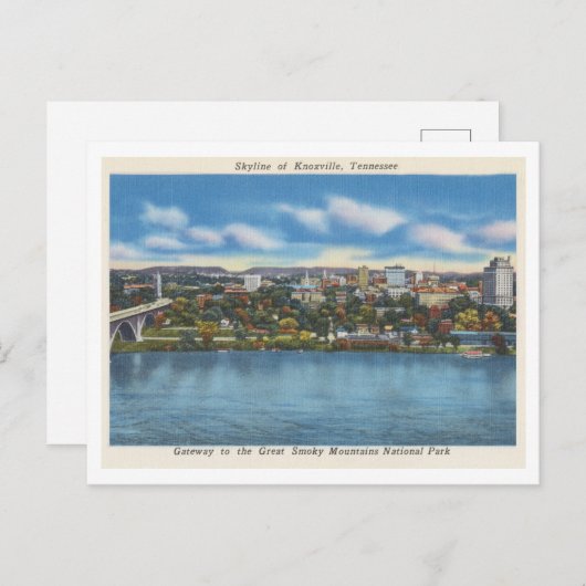 ヴィンテージノックスビルテネシー市スカイライン1940s ポストカード (正面/裏面)