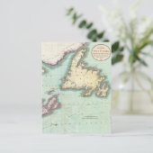 ヴィンテージノバスコシアとニューファンドランドの地図（1807年） ポストカード (スタンド正面)