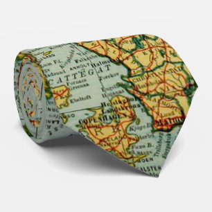 ヴィンテージノルウェーとスウェーデンの地図(1921年) ネクタイ
