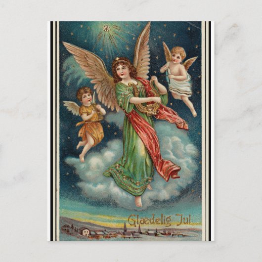 ヴィンテージノルウェーのクリスマス挨拶 シーズンポストカード (正面)