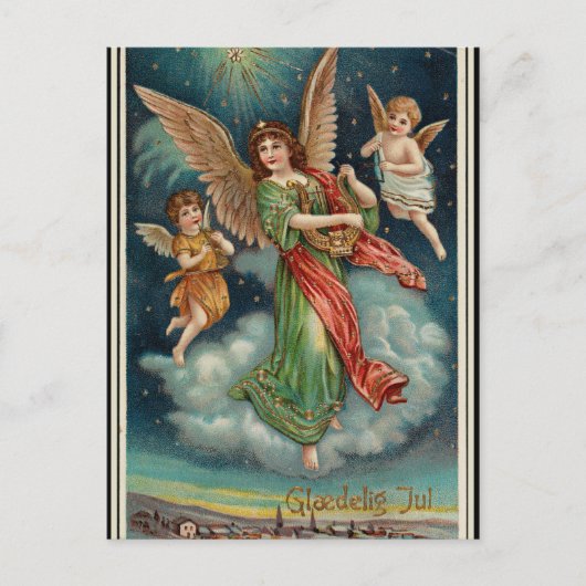 ヴィンテージノルウェーのクリスマス挨拶 シーズンポストカード (正面)