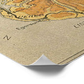 ヴィンテージノルウェーの地図(1914) ポスター (角)