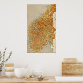 ヴィンテージノルウェーの地図(1914) ポスター (キッチン)