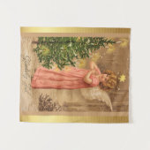 ヴィンテージノルウェークリスマスイラストレーション タペストリー (正面(横))