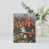 ヴィンテージノルウェーサーミとトナカイ ポストカード (スタンド正面)