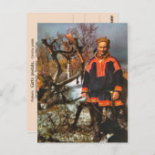 ヴィンテージノルウェーサーミとトナカイ ポストカード (正面/裏面)