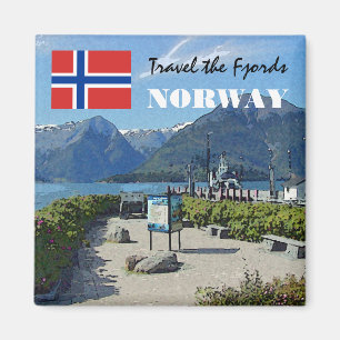 ヴィンテージノルウェースカンジナビアフィヨルド旅行記念品 マグネット